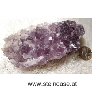 Amethyst Drusenstück mit Calcit